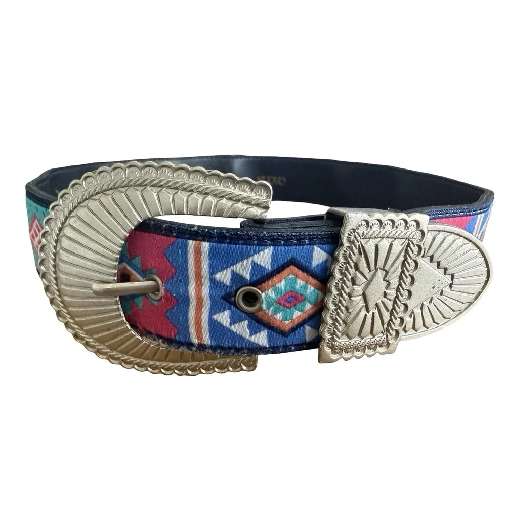 County Seat Belt sz 1 Vintage 90s Mall Brand Nuovo Aztec Southwestern